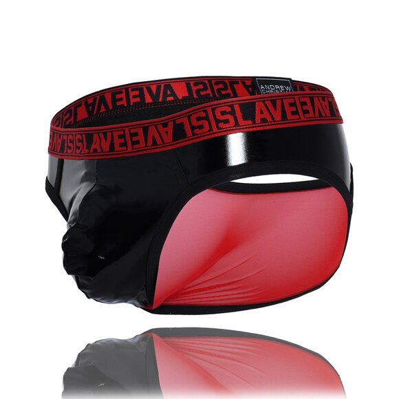 91419 Andrew Christian Slave Brief  Black/Red - Picture 1 of 3